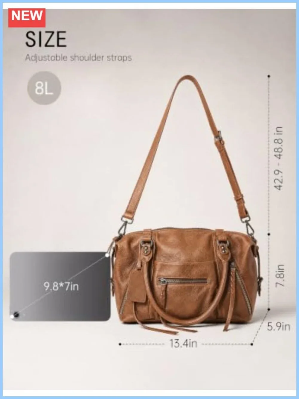 Vegan Leather Hobo Tote Bag Mini Crossbody Shoulder Handbag with Strap